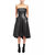 Dawn Faux Leather Strapless Fit & Flare Dress In Black