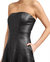 Dawn Faux Leather Strapless Fit & Flare Dress In Black