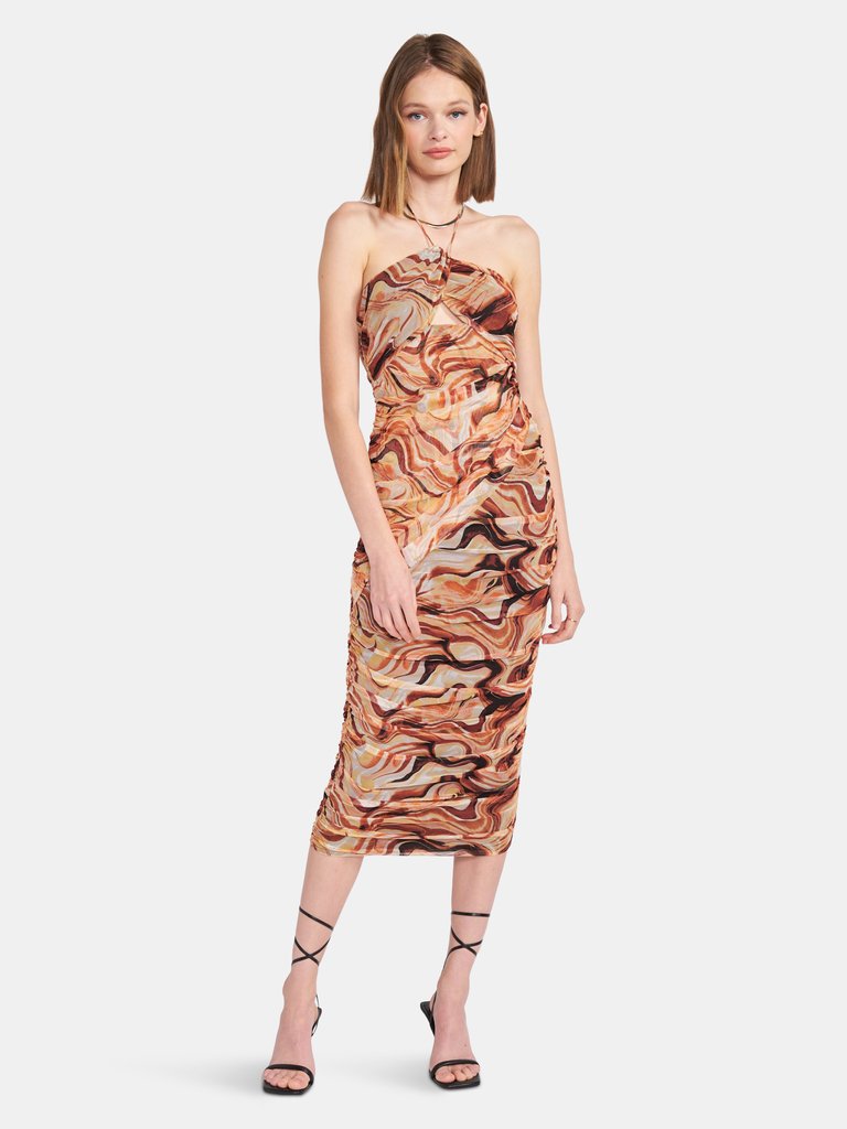 Esther Midi Dress - Brown