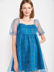 Farrah Babydoll Dress - Blue