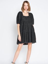 Gracelyn Babydoll Dress - Black