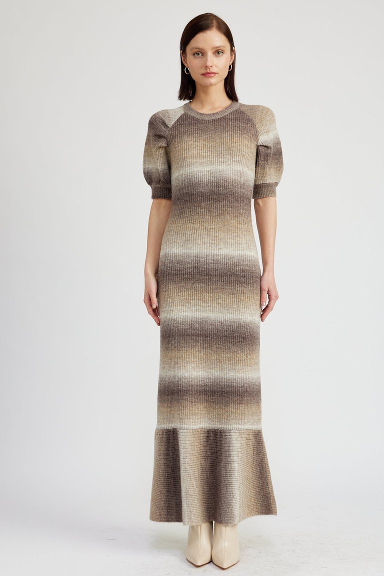 Greer Sweater Maxi Dress - Brown Ombre