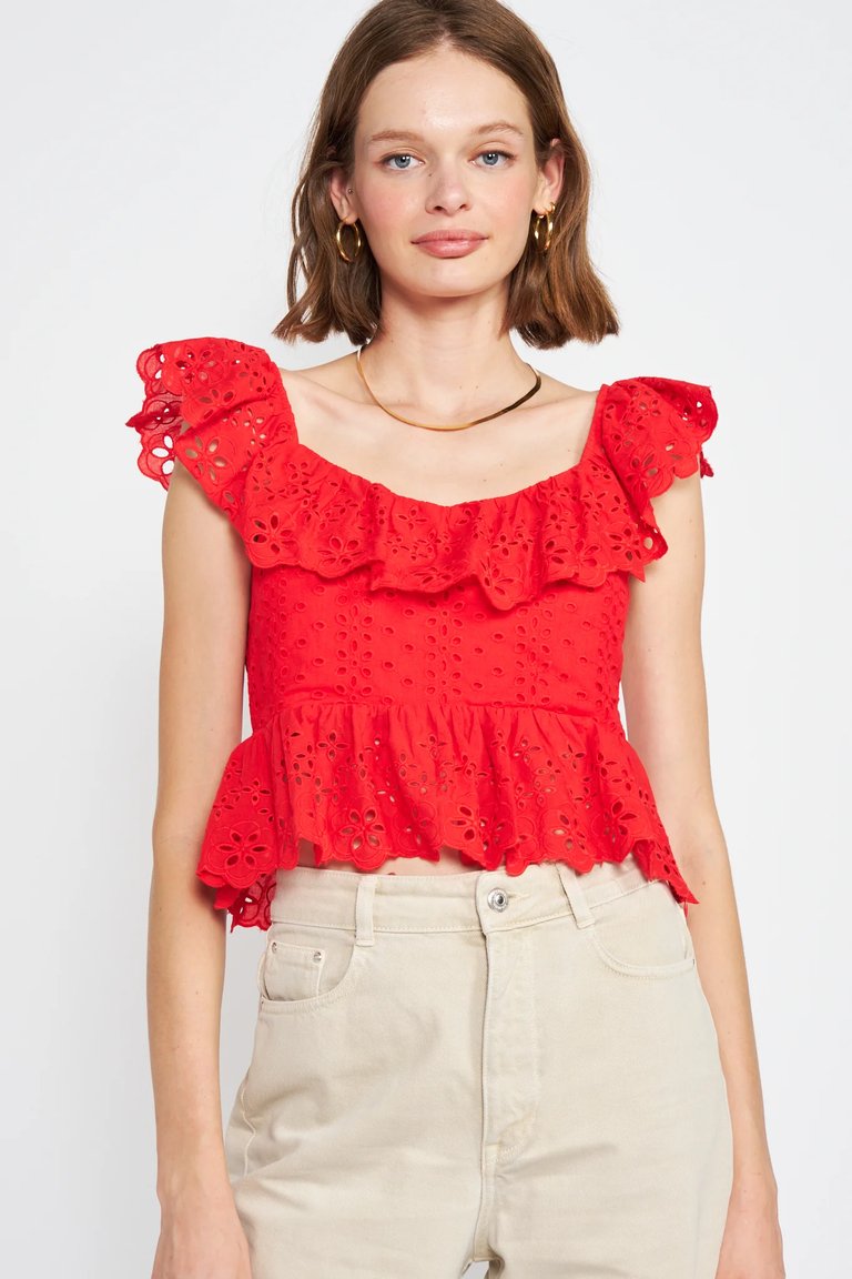 Hanna Crop Top - Red