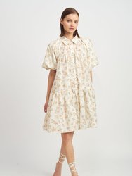 Hayley Shirt Dress - Peach Print