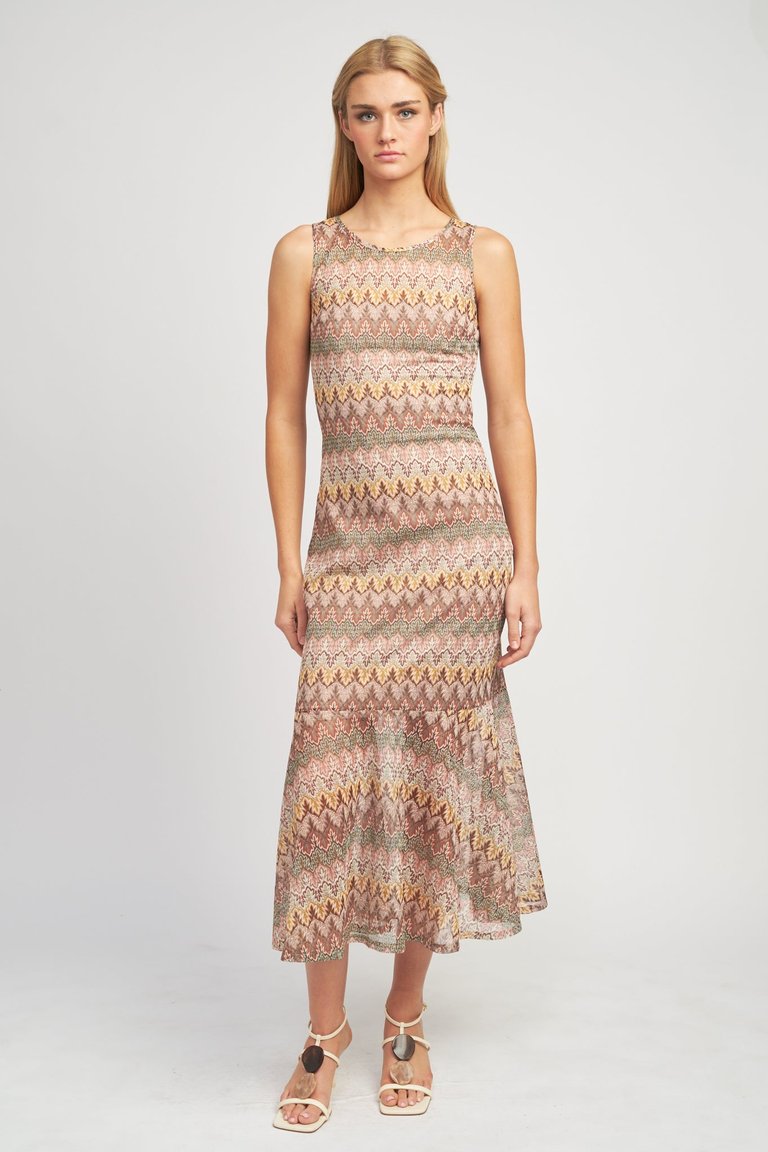 Joanne Midi Dress - Sage Multi