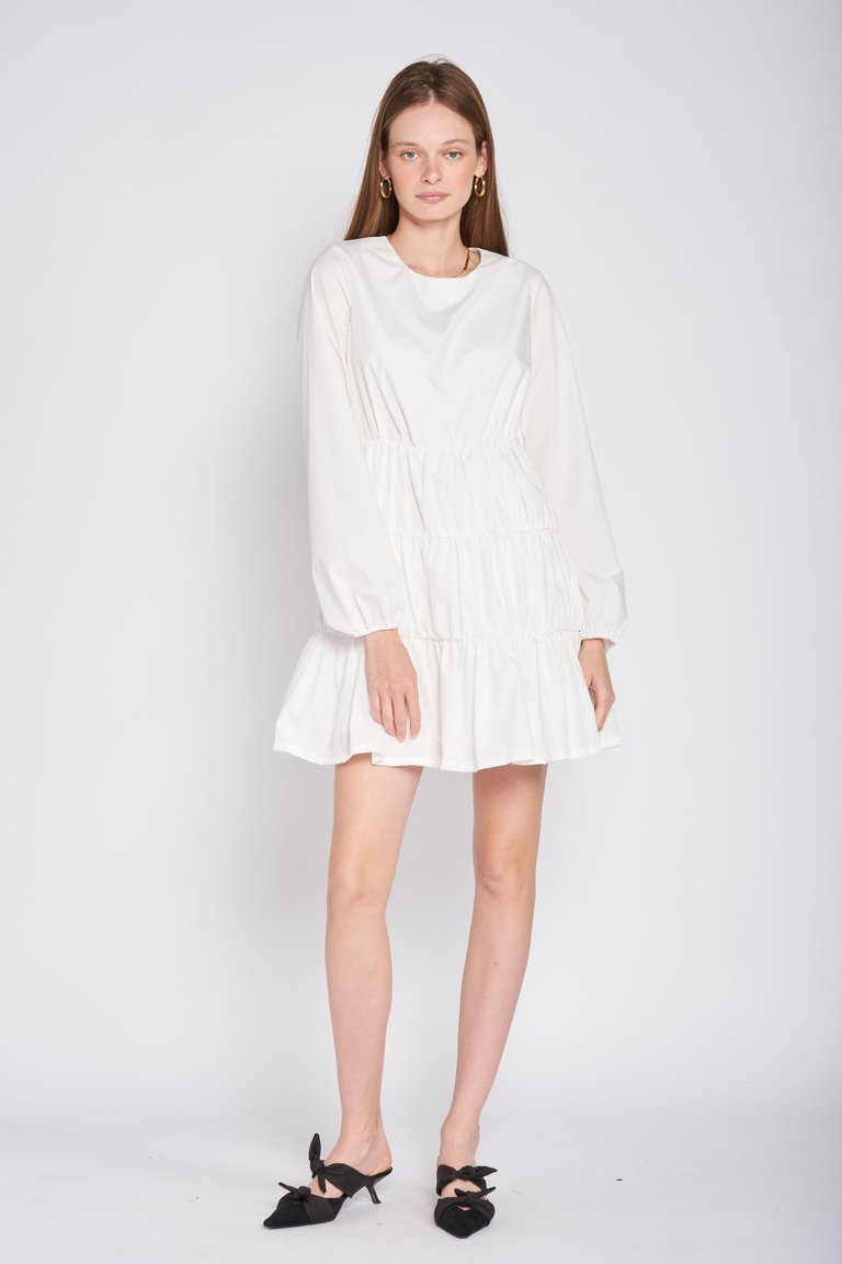 Julia Poplin Mini Dress - Off-White