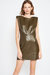 Lana Shoulder Pad Mini Dress - Olive