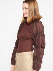 Lucille Blouse - Natural/Dark Brown