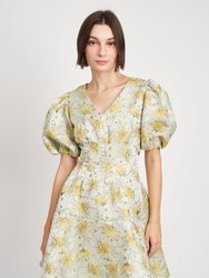 Norah Mini Dress - Sage Lemon