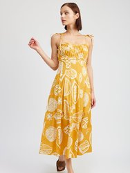 Paz Pleated Midi Dress - Golden Yellow