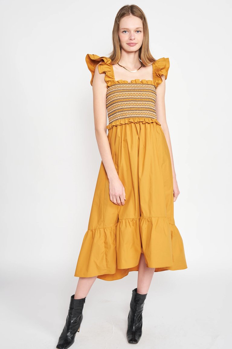 Penelope Midi Dress - Marigold