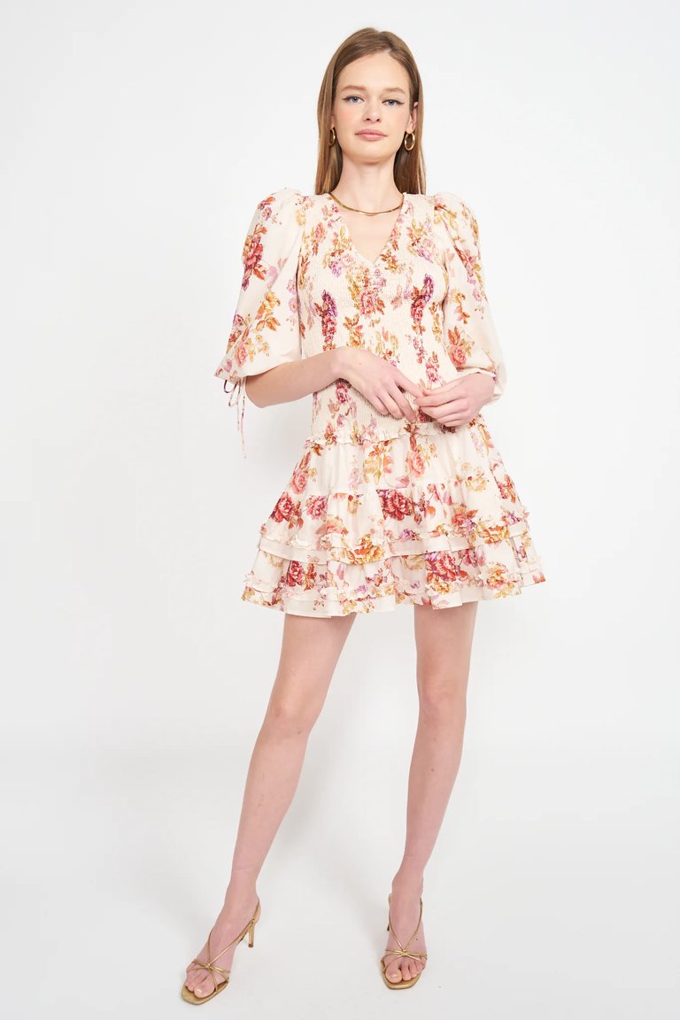 Portia Mini Dress - Natural Multi