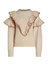 Rene Uffled Sweater Pullover In Beige