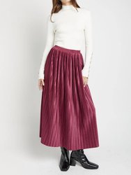 Rozlyn Pleated Midi Skirt In Mulberry - Mulberry