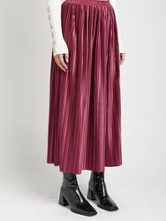 Rozlyn Pleated Midi Skirt In Mulberry
