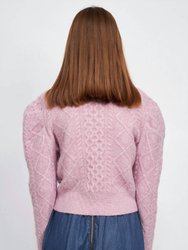 Sirka Cable Knit Puffed Sleeve Cardigan