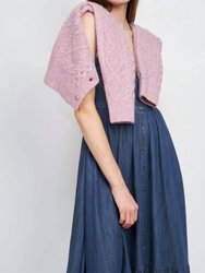 Sirka Cable Knit Puffed Sleeve Cardigan