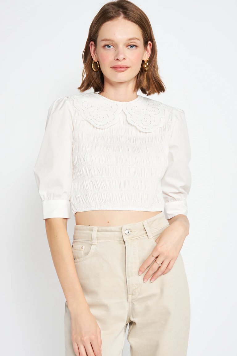 Sorentto Smocked Blouse - Off-White