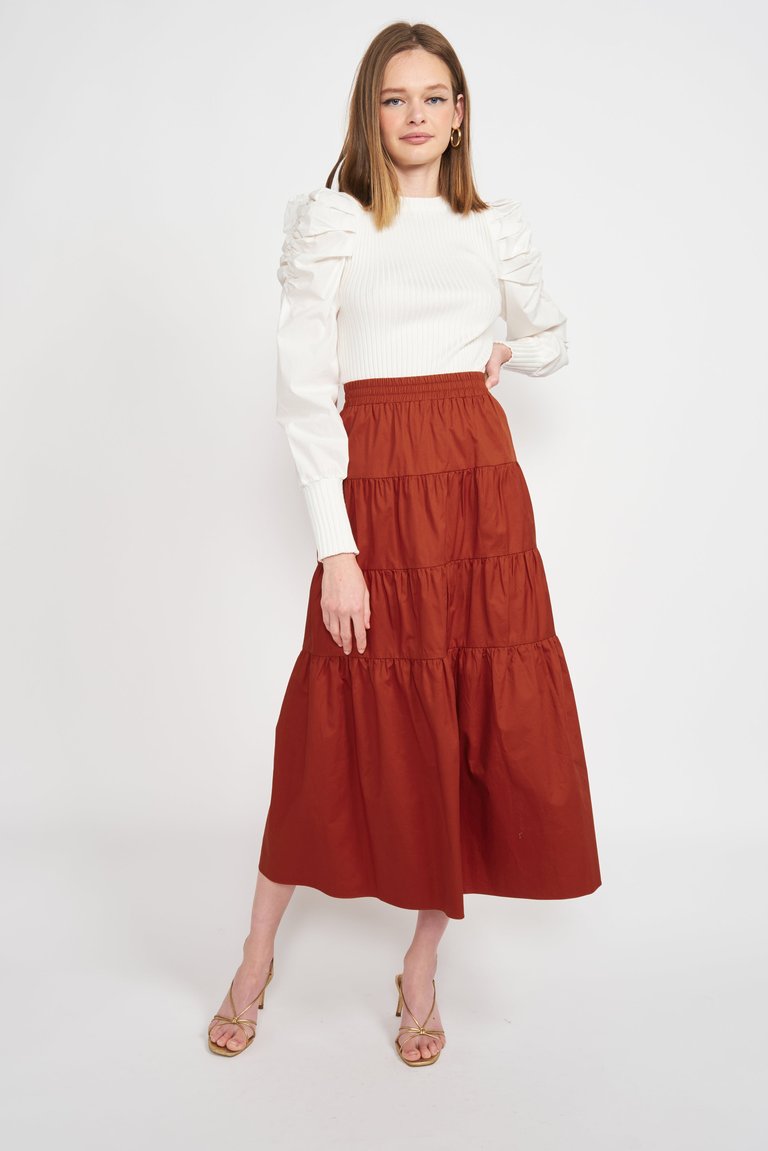 Sveta Midi Skirt - Cognac