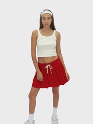 Dylan Pleated Skirt - Red