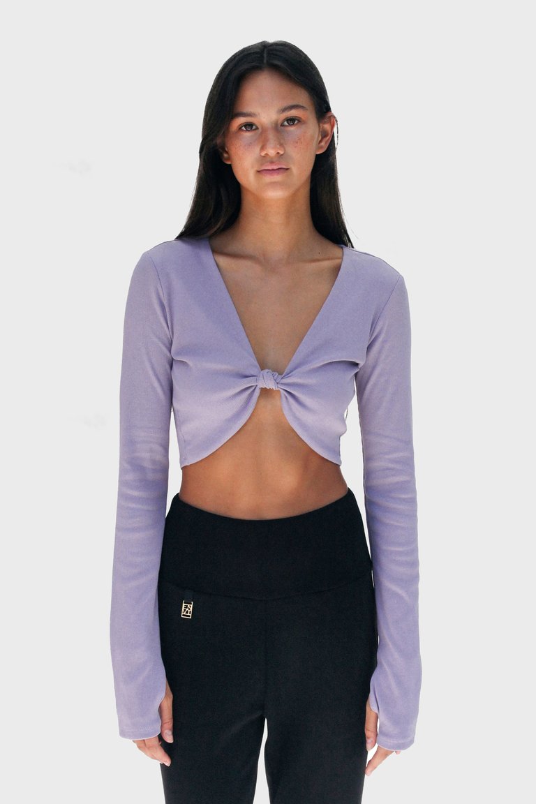 Mira Twisted Cropped Top - Lavender