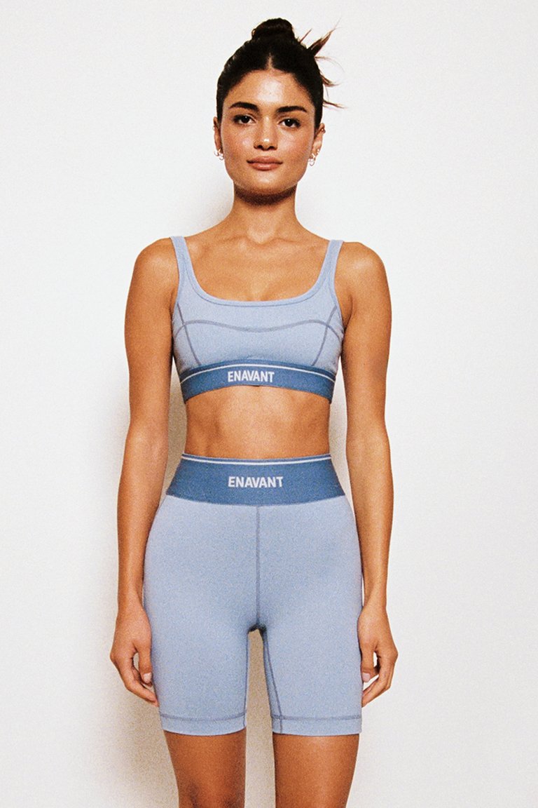 Riley Banded Bra Top - Baby Blue