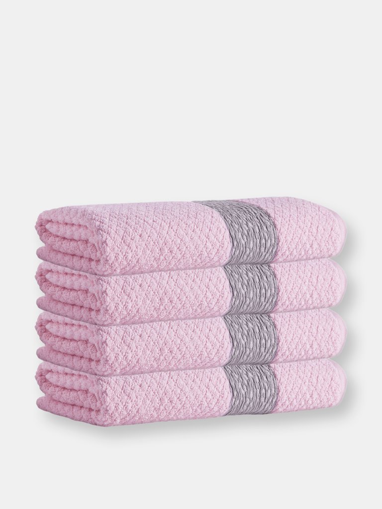 Anton Turkish Cotton 4 pcs Bath Towels - Pink