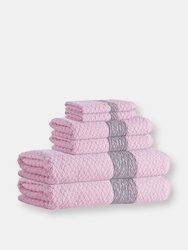 Anton Turkish Cotton 6 pcs Towel Set - Pink