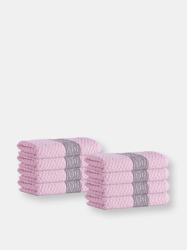 Anton Turkish Cotton 8 pcs Hand Towels - Pink