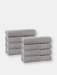 Ela Turkish Cotton 8 pcs Wash Towels - Silver