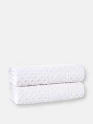 Glossy Turkish Cotton 2 pcs Bath Towels - White