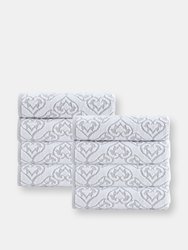 Gonzales Turkish Cotton 8 pcs Hand Towels - Silver