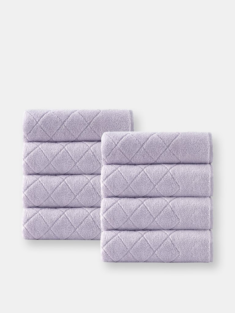 Gracious Turkish Cotton 8 pcs Wash Towels - Lilac