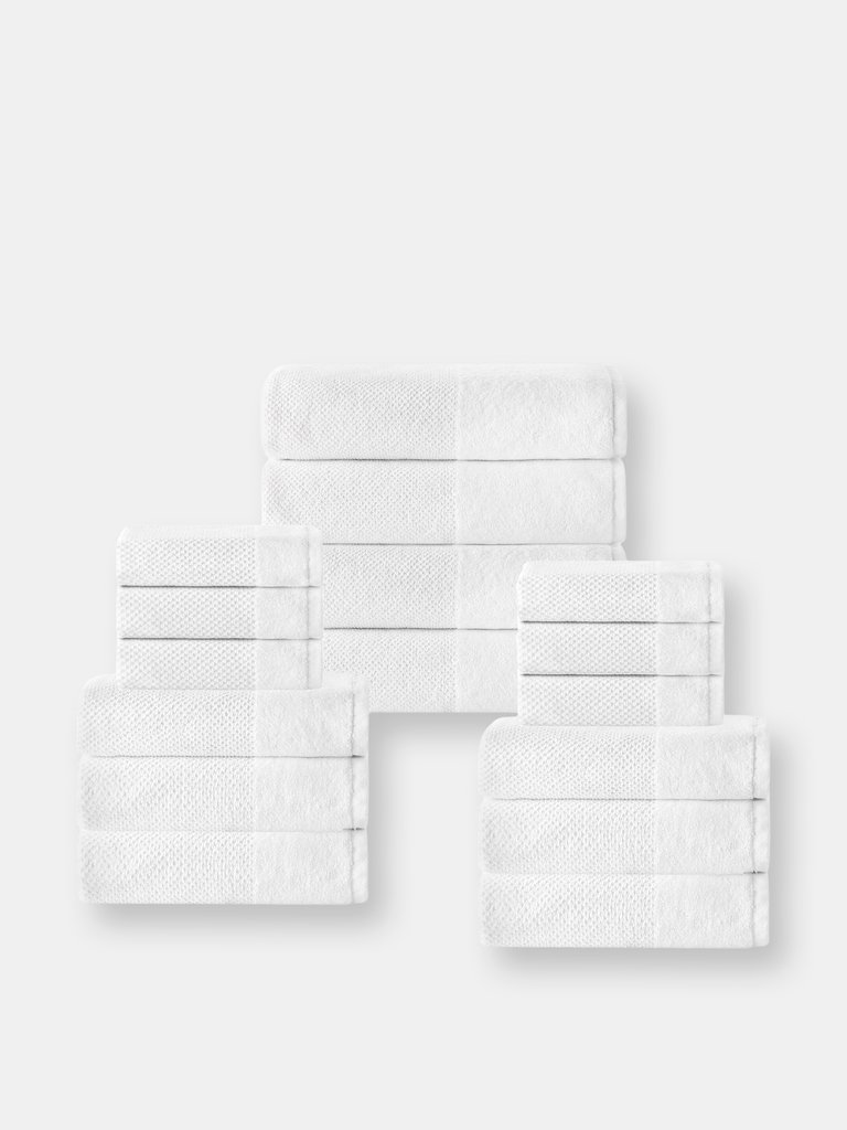 Incanto Turkish Cotton 16 pcs Towel Set - White