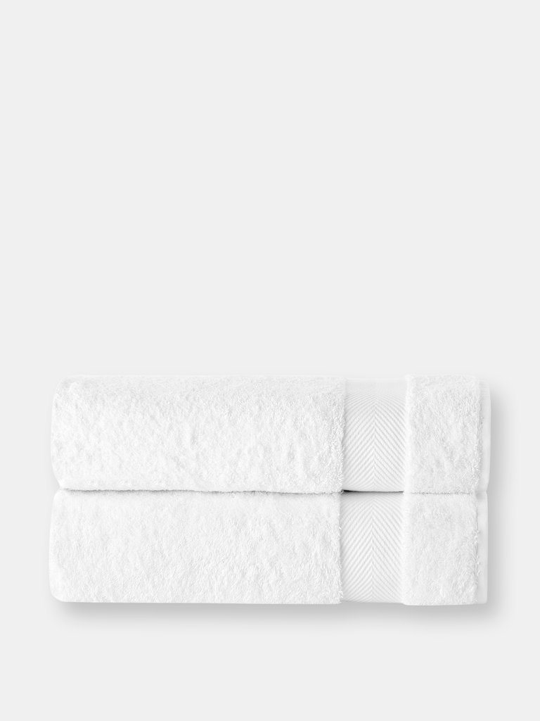 Kansas Turkish Cotton 2 pcs Bath Sheets - White