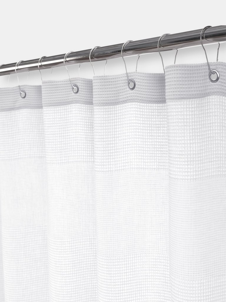 Ria Turkish Cotton Shower Curtain - White
