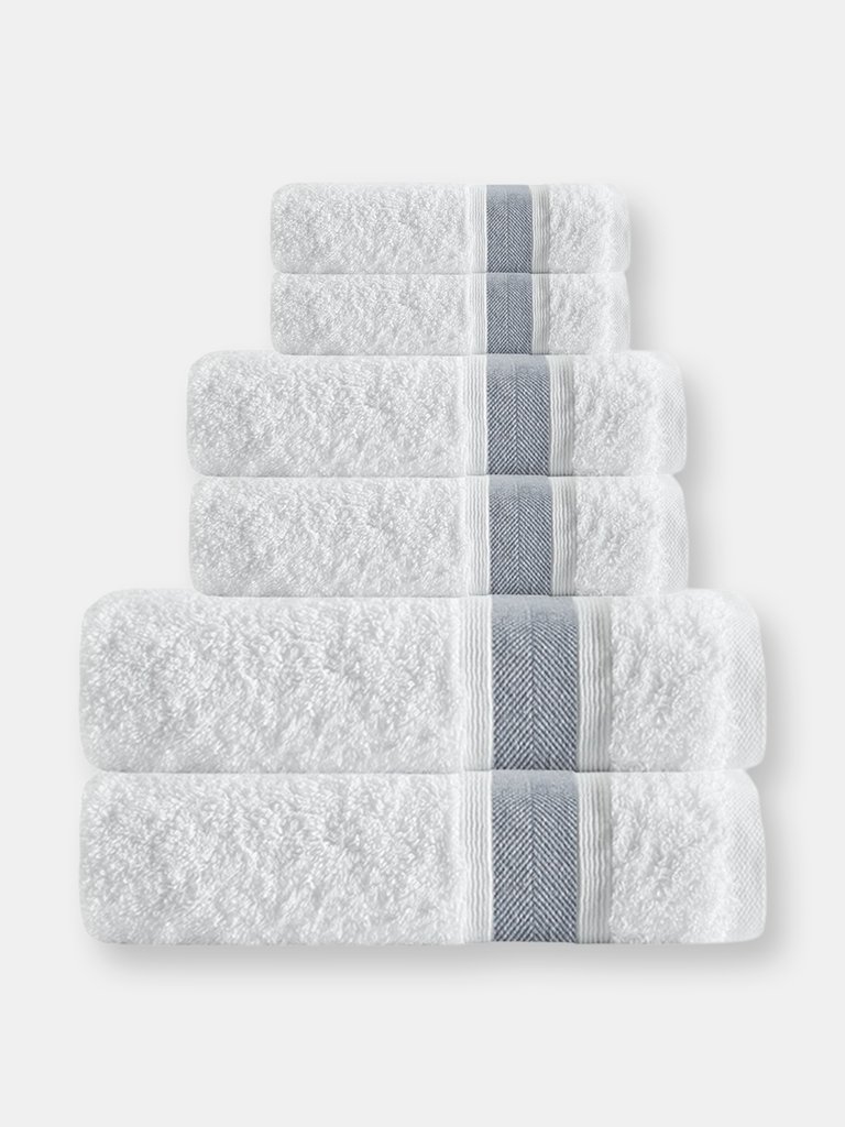 Unique Turkish Cotton 6 pcs Towel Set - Anthracite