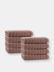 Vague Turkish Cotton 8 pcs Wash Towels - Beige