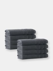 Veta Turkish Cotton 8 pcs Hand Towels - Anthracite