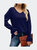 Flared Sleeve Solid Color T-Shirts - Dark Blue