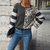 Round Neck Long Sleeve Striped Sweater