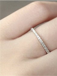 Silver Diamond Wave Ring