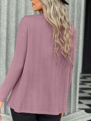 Solid Color V-Neck Knit Cardigan Jacket