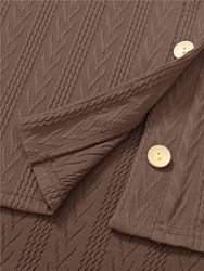 Solid Color V-Neck Knit Cardigan Jacket