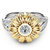 Sunflower Flower Zircon Rings - Gold