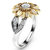 Sunflower Flower Zircon Rings