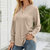 V-Neck Solid Color Ruffle Sleeve T-Shirts - Apricot