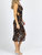 Asymmetric Cutout Midi Dress In Mocha Abstract