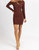 Asymmetrical Chain Trim Mini Dress In Brownie