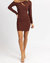 Asymmetrical Chain Trim Mini Dress In Brownie